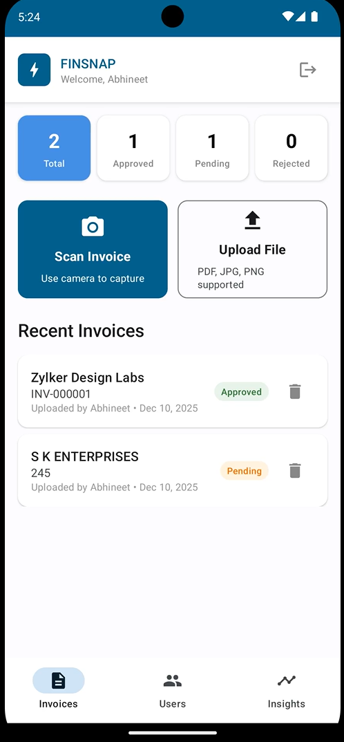 FinSnap: AI-Powered Accounts Payable Automation background blur
